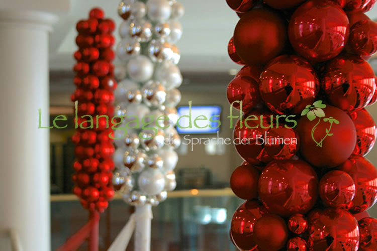 Christmas decoration balls red silver